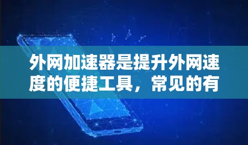 外网加速器是提升外网速度的便捷工具,常见的有以下几种推荐