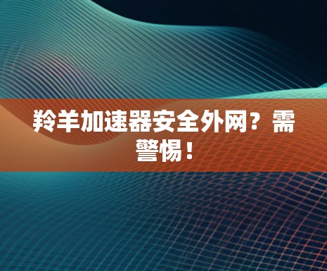 羚羊加速器安全外网?需警惕! 羚羊加速器安全外网?需警惕!