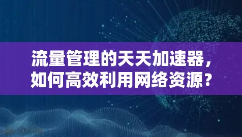 流量管理的天天加速器,如何高效利用网络资源? 流量管理的天天加速器,如何高效利用网络资源?