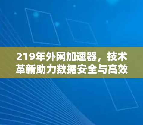 219年外网加速器,技术革新助力数据安全与高效传输 219年外网加速器,技术革新助力数据安全与高效传输