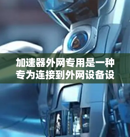 加速器外网专用是一种专为连接到外网设备设计的加速工具,旨在提升数据传输效率。它通过提供数据转换、多设备连接和在线测试等功能,帮助用户高效管理外网连接。以下是对其功能的详细说明