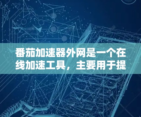 番茄加速器外网是一个在线加速工具，主要用于提升网页和下载速度。以下是对它的详细介绍