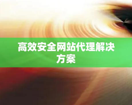 高效安全网站代理解决方案 高效安全网站代理解决方案