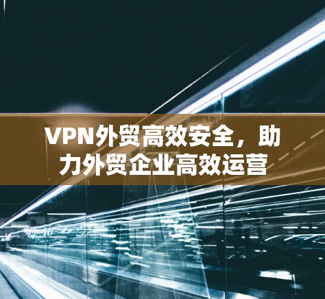 VPN外贸高效安全,助力外贸企业高效运营 VPN外贸高效安全,助力外贸企业高效运营